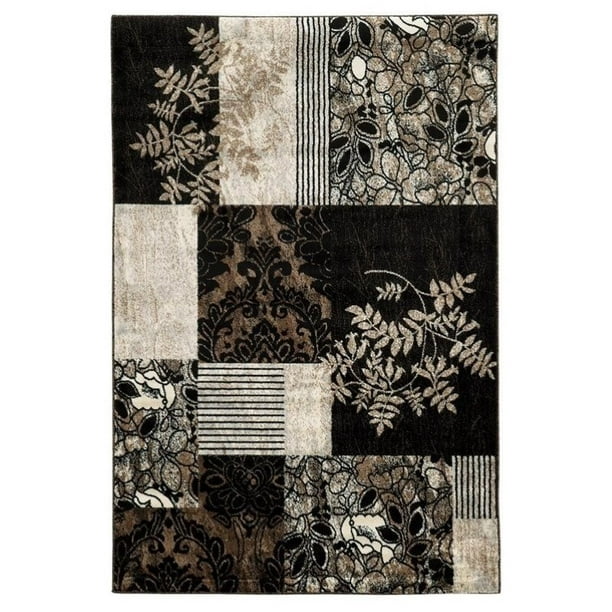 Riverbay Furniture 5' x 7' 3 Rug in Gray and Black 